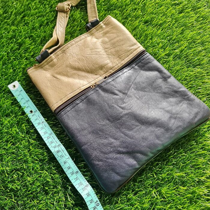 5 Zip Leather Sling Bag with Aari Work - Image 3