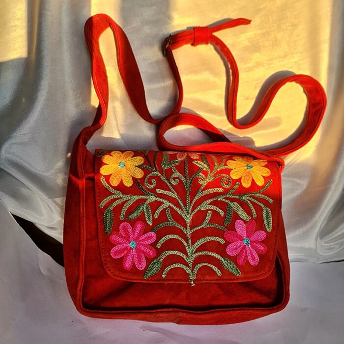 Maroon Aari Work Camera Bag - Image 6