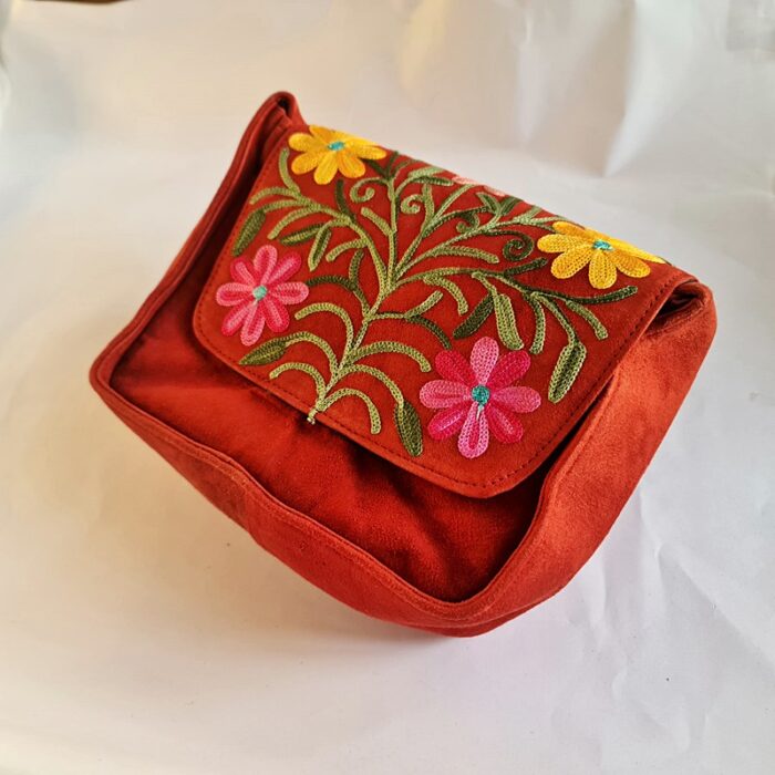 Maroon Aari Work Camera Bag - Image 2