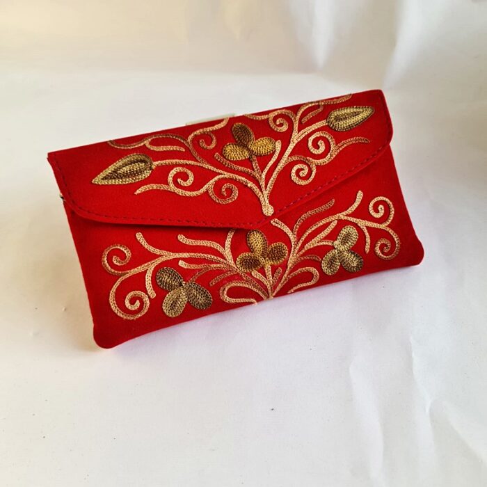 Red Tic Tac Aari Work Wallet