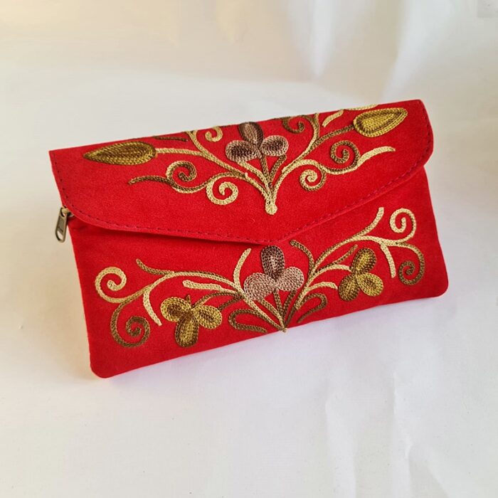 Red Tic Tac Aari Work Wallet