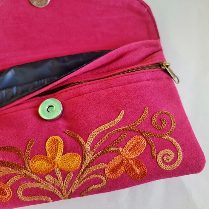 Pink Tic Tac Aari Work Wallet - Image 3