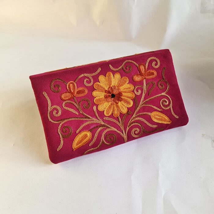 Pink Tic Tac Aari Work Wallet - Image 2