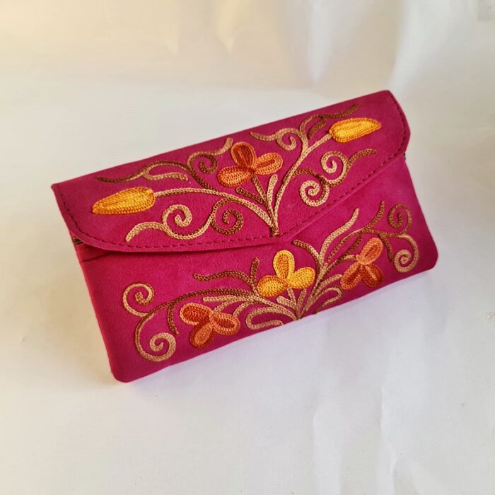 Pink Tic Tac Aari Work Wallet