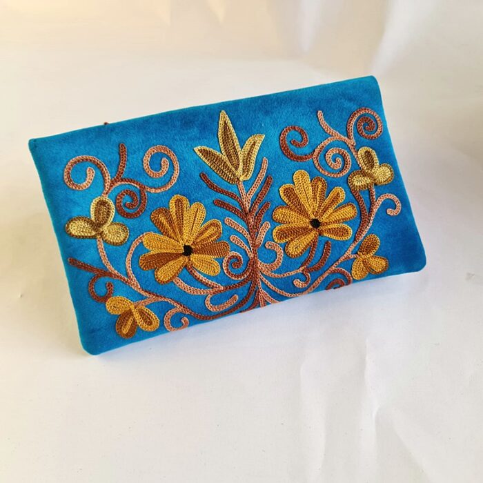 Blue Tic Tac Aari Work Wallet - Image 2