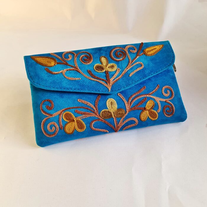 Blue Tic Tac Aari Work Wallet