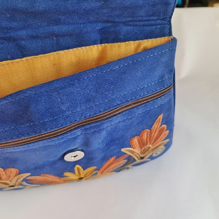 Blue Bag With Aari Embroidery - Image 4