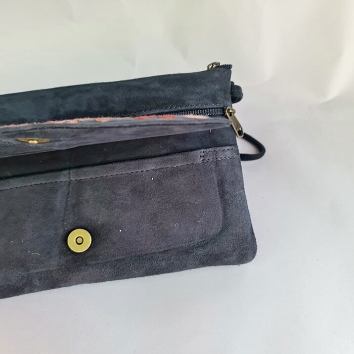 Navy Blue Bag With Aari Embroidery - Image 3