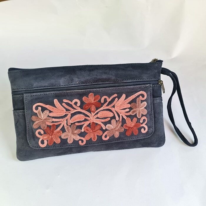 Navy Blue Bag With Aari Embroidery