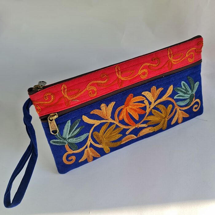 Blue Pink Aari Pouch