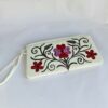 White Aari Leather Pouch