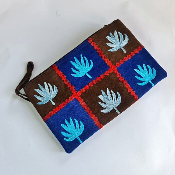 Brown Blue Pouch