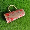 Light Color Velvet Clutch With Pearls and Aari Work