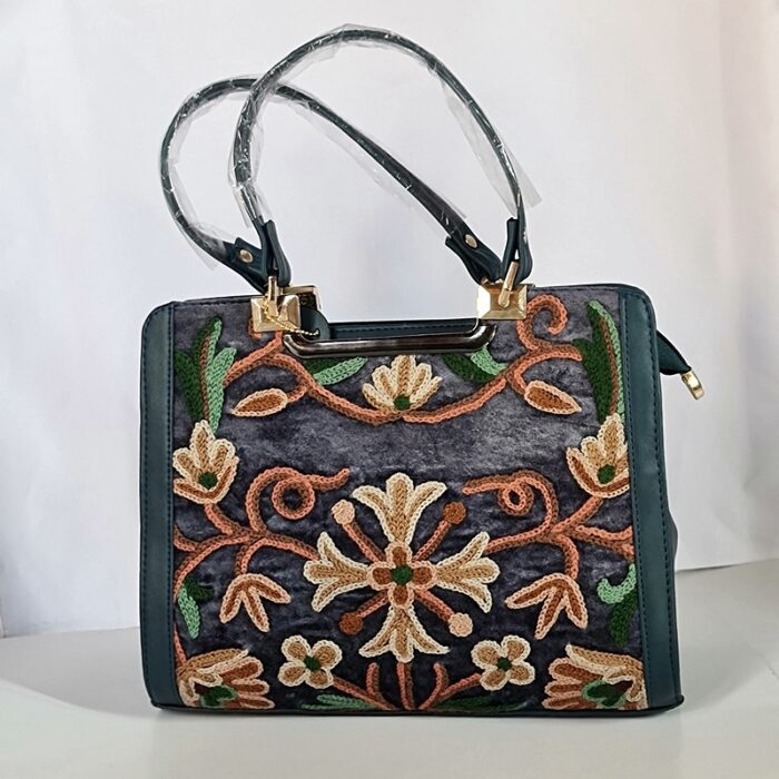 Posh Hand Crewel Work Handheld Bag
