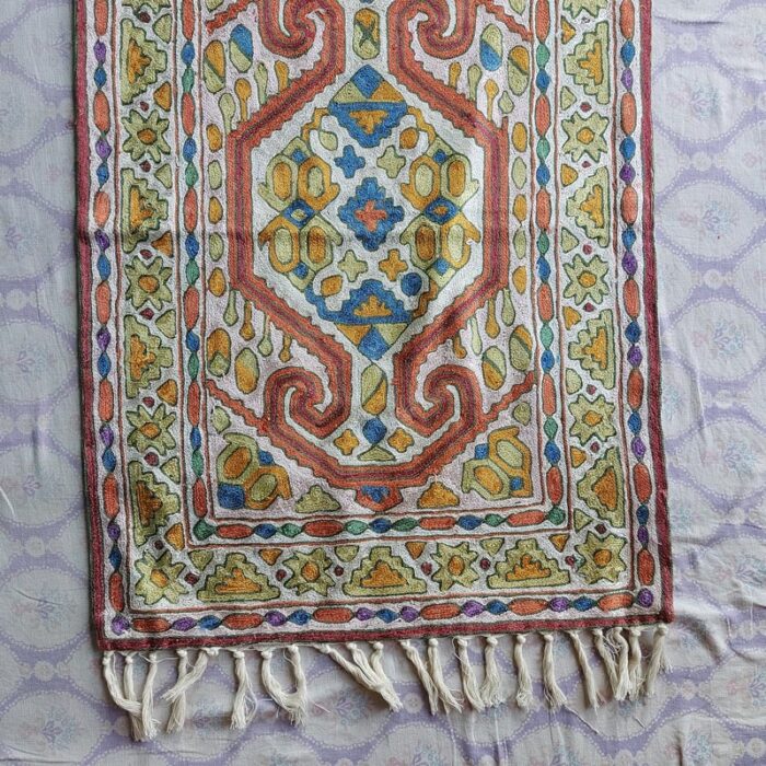 Premium 6x2 Chainstitch Silk Handmade Runner - Image 4