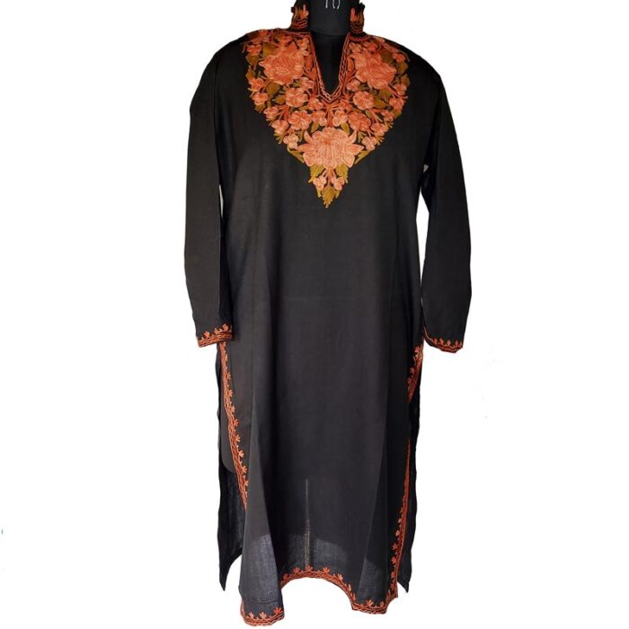 Black Kashmiri Summer Cool Kurta - Image 2