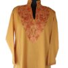 Mustard Summer Cool Kashmiri Embroidery Kurta