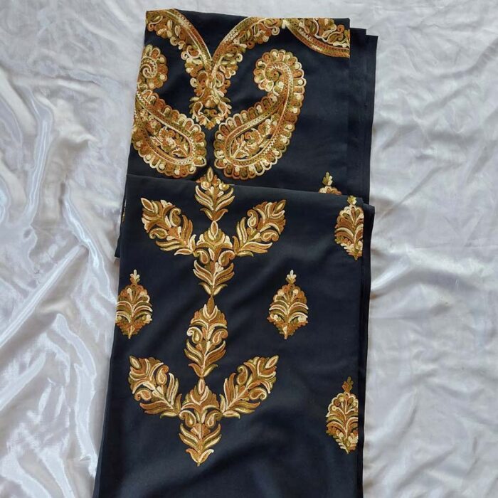 Black Summer Cool Aari Work 2Pc Suit - Image 2