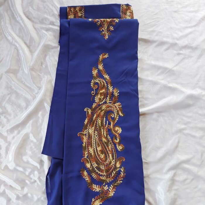 Dark Blue Summer Cool Aari Work 2Pc Suit - Image 2