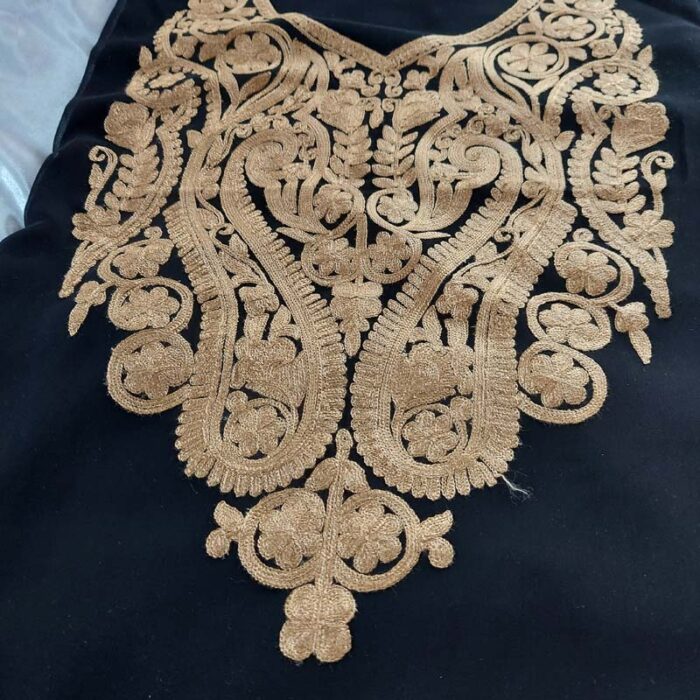 Pure Georgette Black Aari Work 3Pc Suit - Image 2
