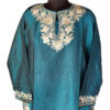Peacock Blue Silk Summer Kurti