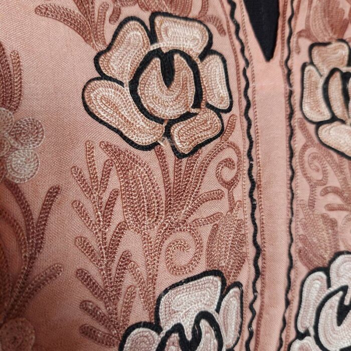 Light Pink Kashmiri Summer Kurta with Fine Aari Work - Image 3