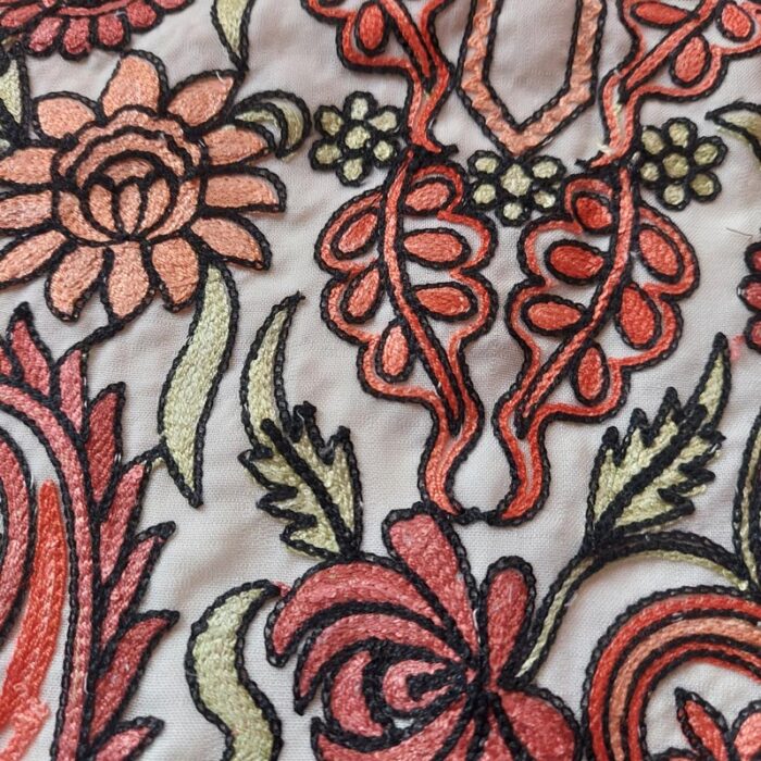 White Summer Cool Floral Aari Suit - Image 2