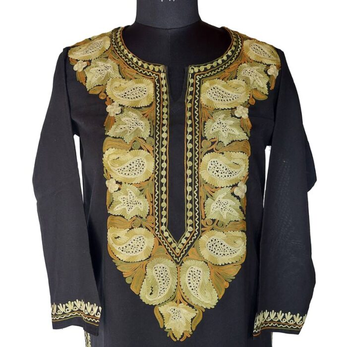 Black Summer Cool Kurta with Aari Work