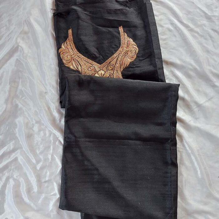 Black Silk Tilla Work 2Pc Suit - Image 2