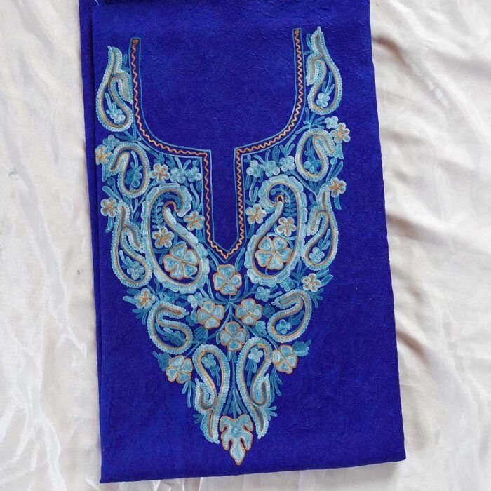 Blue Crush Cotton Aari Work 2Pc Suit