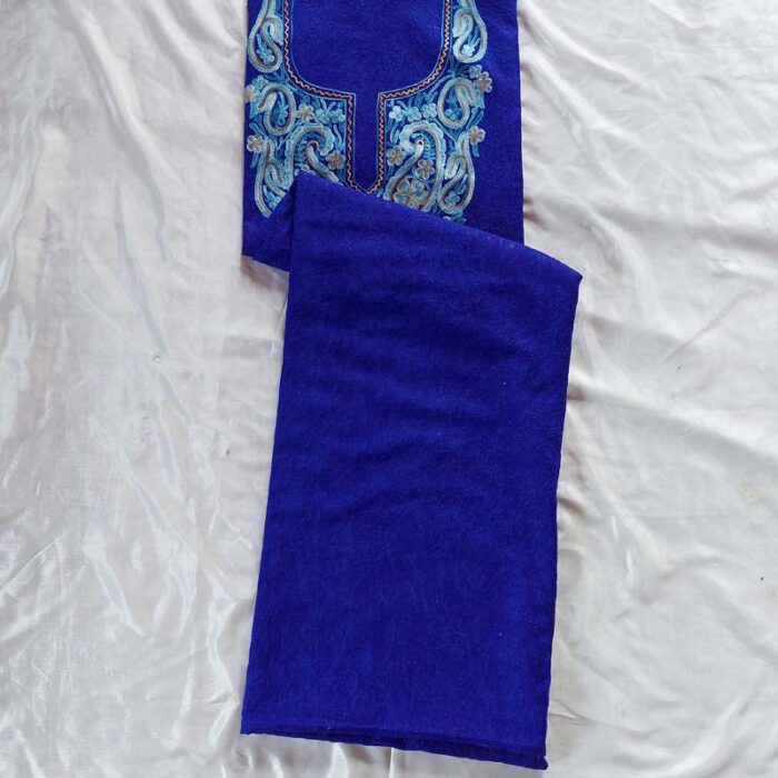 Blue Crush Cotton Aari Work 2Pc Suit - Image 2