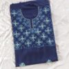 Dark Blue Ruby Cotton Aari Work 2Pc Suit