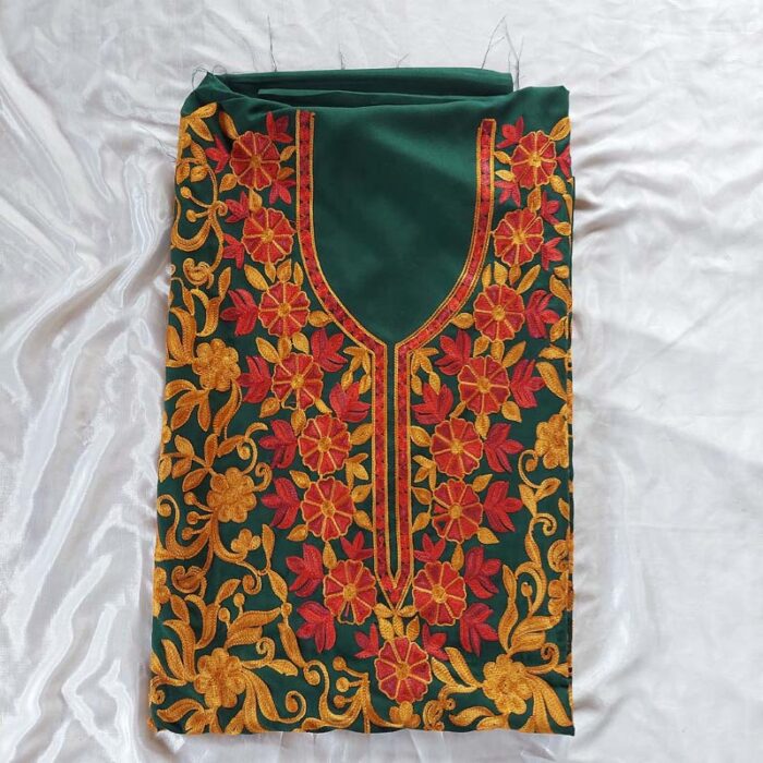 Dark Green Summer Cool Aari Work 2Pc Suit