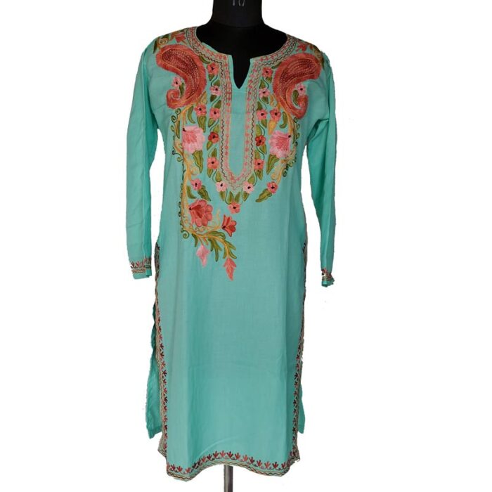 Ferzi Summer Cool Kurta with Aari Work - Image 2