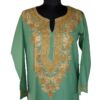 Green Summer Cool Kurta with Fine Aari Work