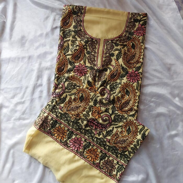 Yellow Kashmiri Summer Suit - Image 2