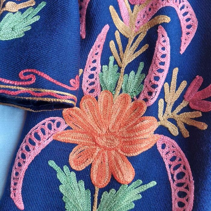 Dark Blue Aari Work Kids Coat (L 20) - Image 4