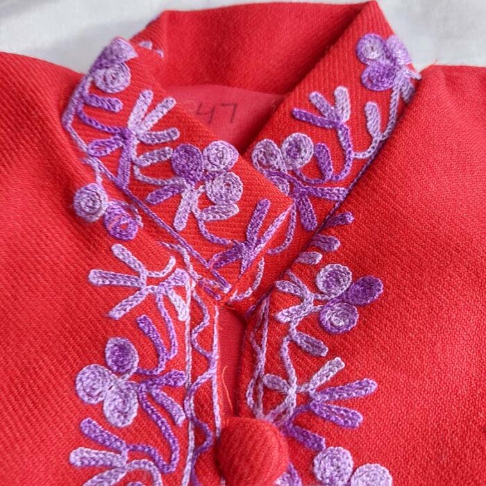 Red Aari Work Kids Coat (L 23) - Image 3