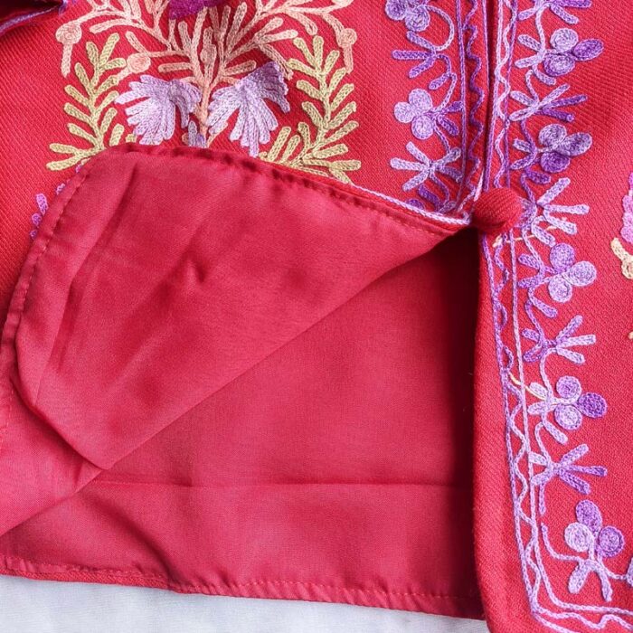 Red Aari Work Kids Coat (L 23) - Image 4