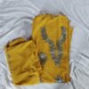 Pure Georgette Mustard Tilla Work 3Pc Suit