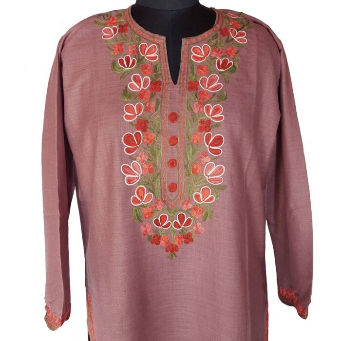 Purple Summer Cool Kurta with Fine Aari Work