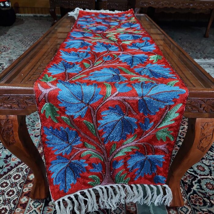 4×1 Aabi Chinar Chainstitch Silk Handmade Runner