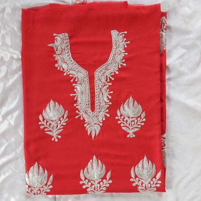 Red Ruby Cotton Tilla Work 2Pc Suit