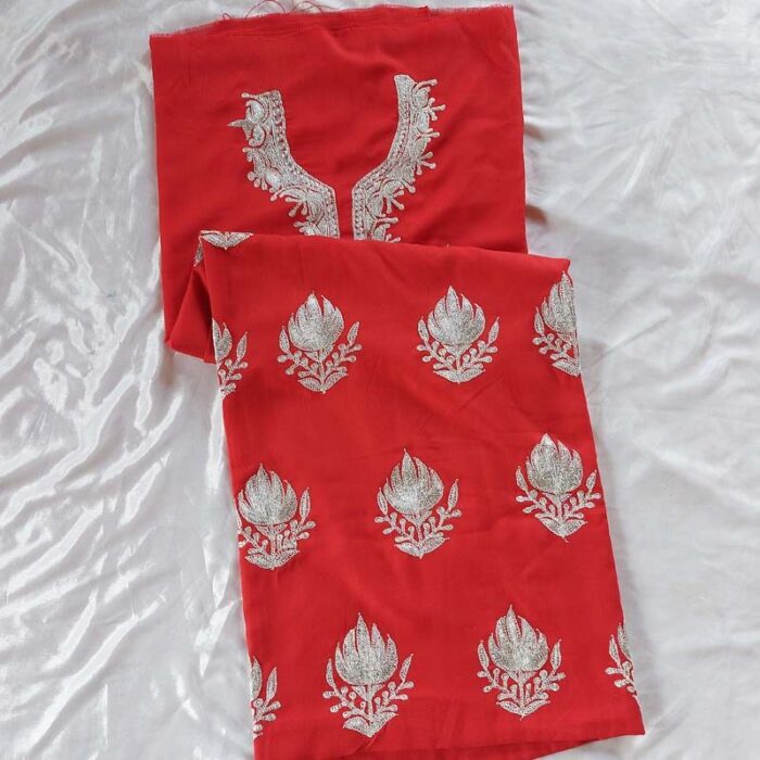 Red Ruby Cotton Tilla Work 2Pc Suit - Image 2