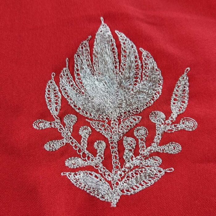 Red Ruby Cotton Tilla Work 2Pc Suit - Image 3