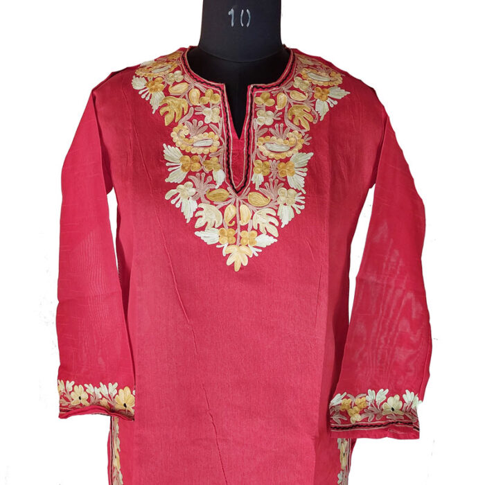 Red Silk Summer Kurti
