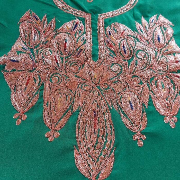 Green Ruby Cotton Tilla Work 2Pc Suit - Image 3