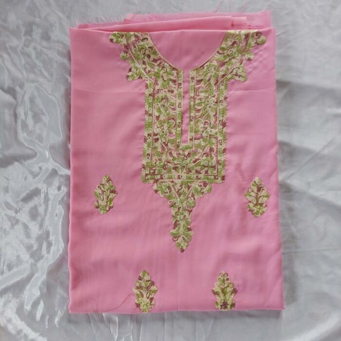 Pink Summer Cool Aari Work 2Pc Suit