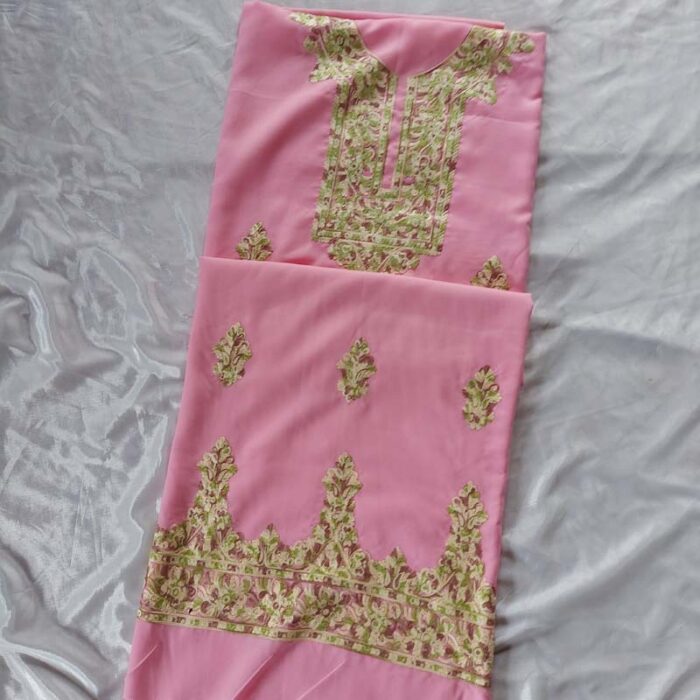 Pink Summer Cool Aari Work 2Pc Suit - Image 2