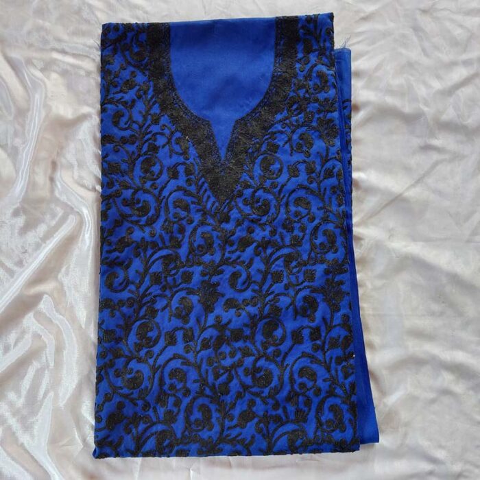 Dark Blue with Black Aari Summer Cool 2Pc Suit